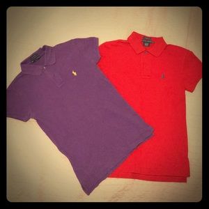 Women’s Red and Purple Ralph Lauren Polo Shirts
